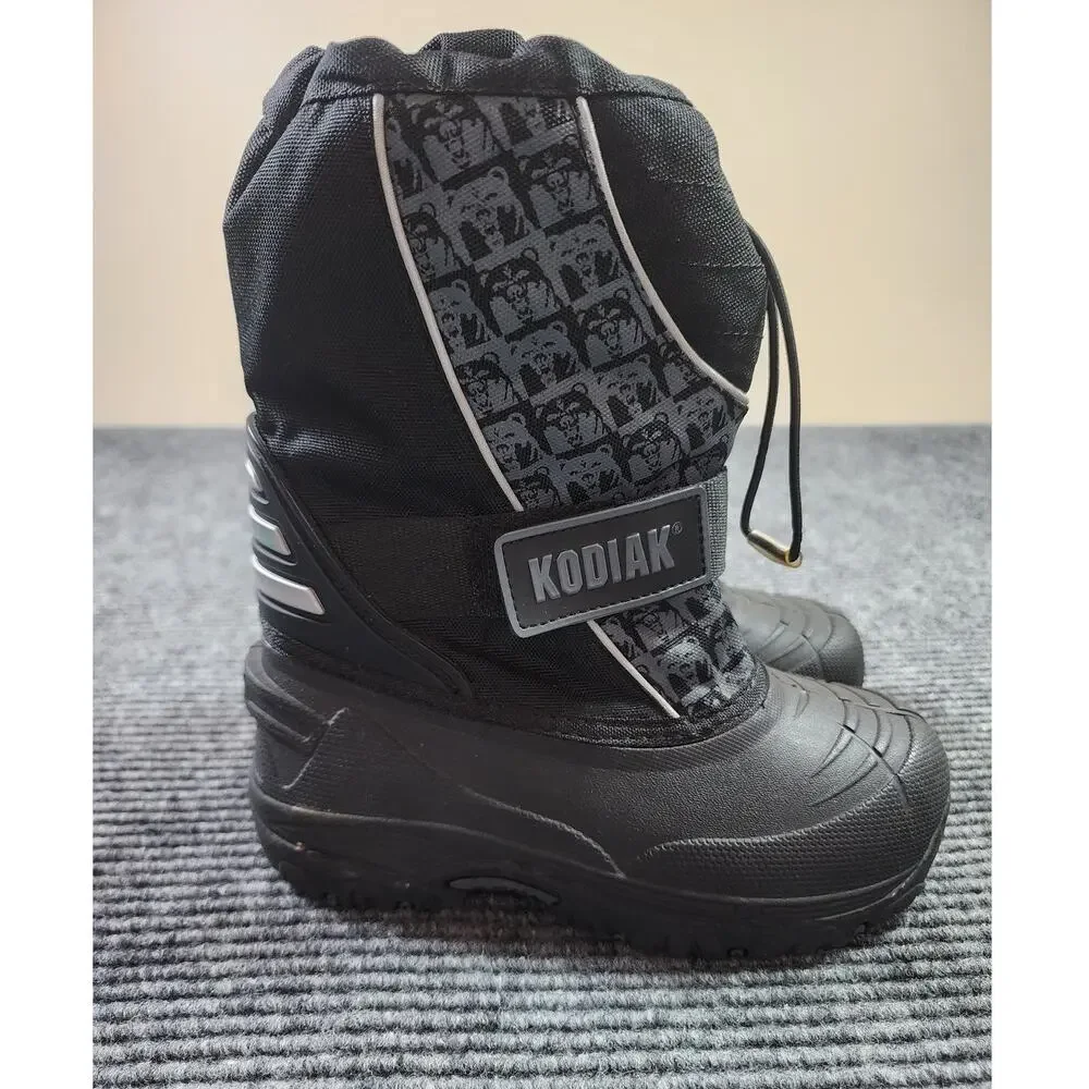 Kodiak Childrens Size 13 Black Winter Snow Boots Water Resistant Winterwear